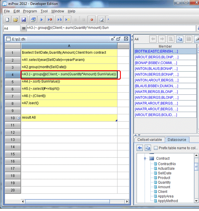 esProc database development-19